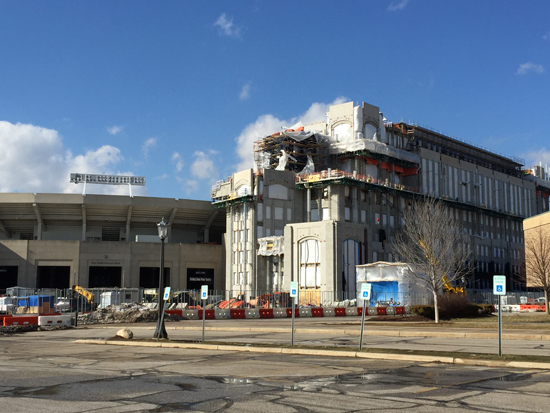 ND Stadium Construction, 2/22/2016. Photos by Lisa Kelly