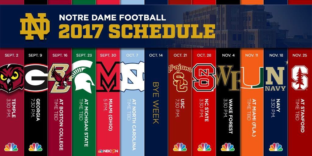 2017 Notre Dame Football Schedule